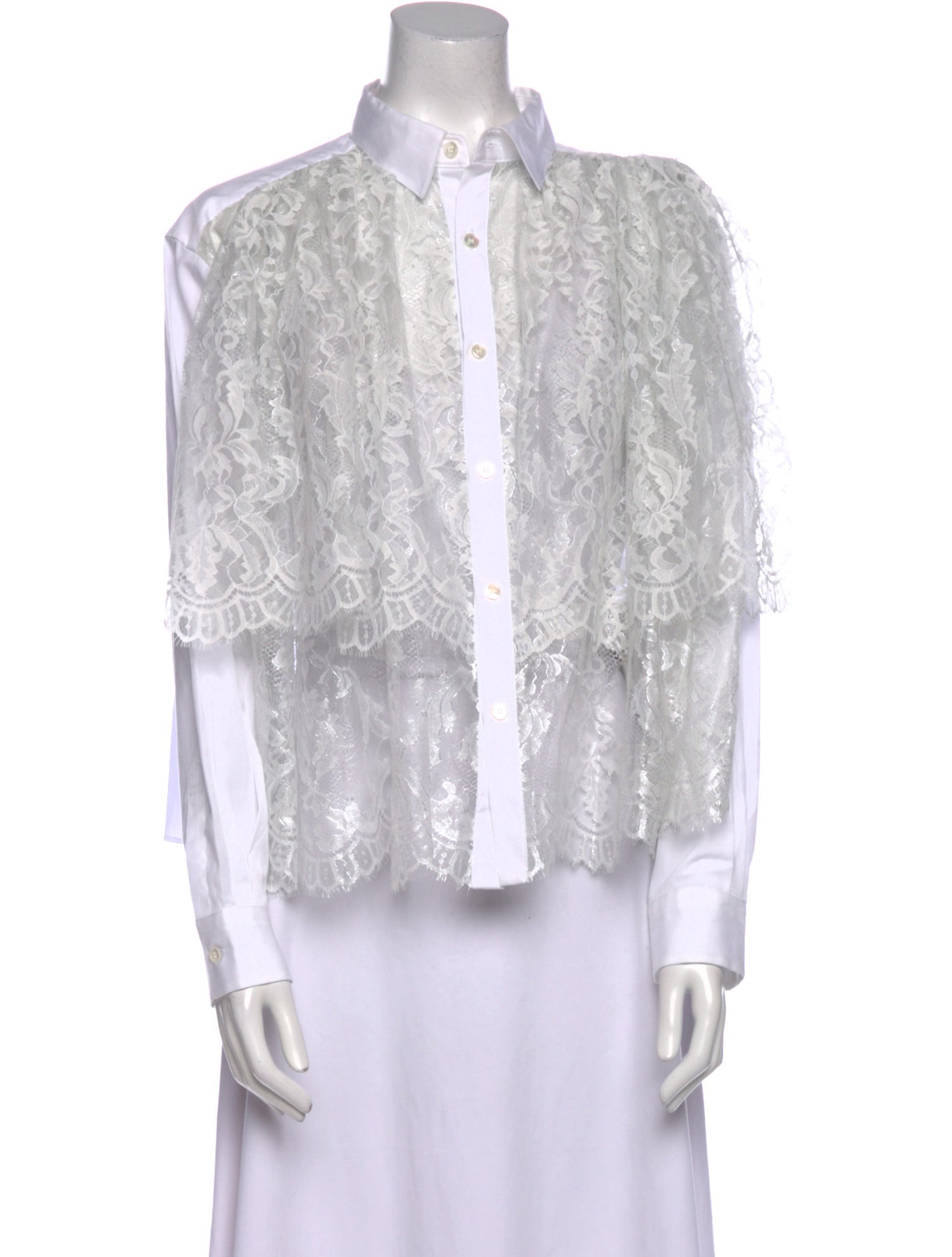 Comme des Garçons Noir Kei Ninomiya Lace Pattern Long Sleeve Button-Up Top