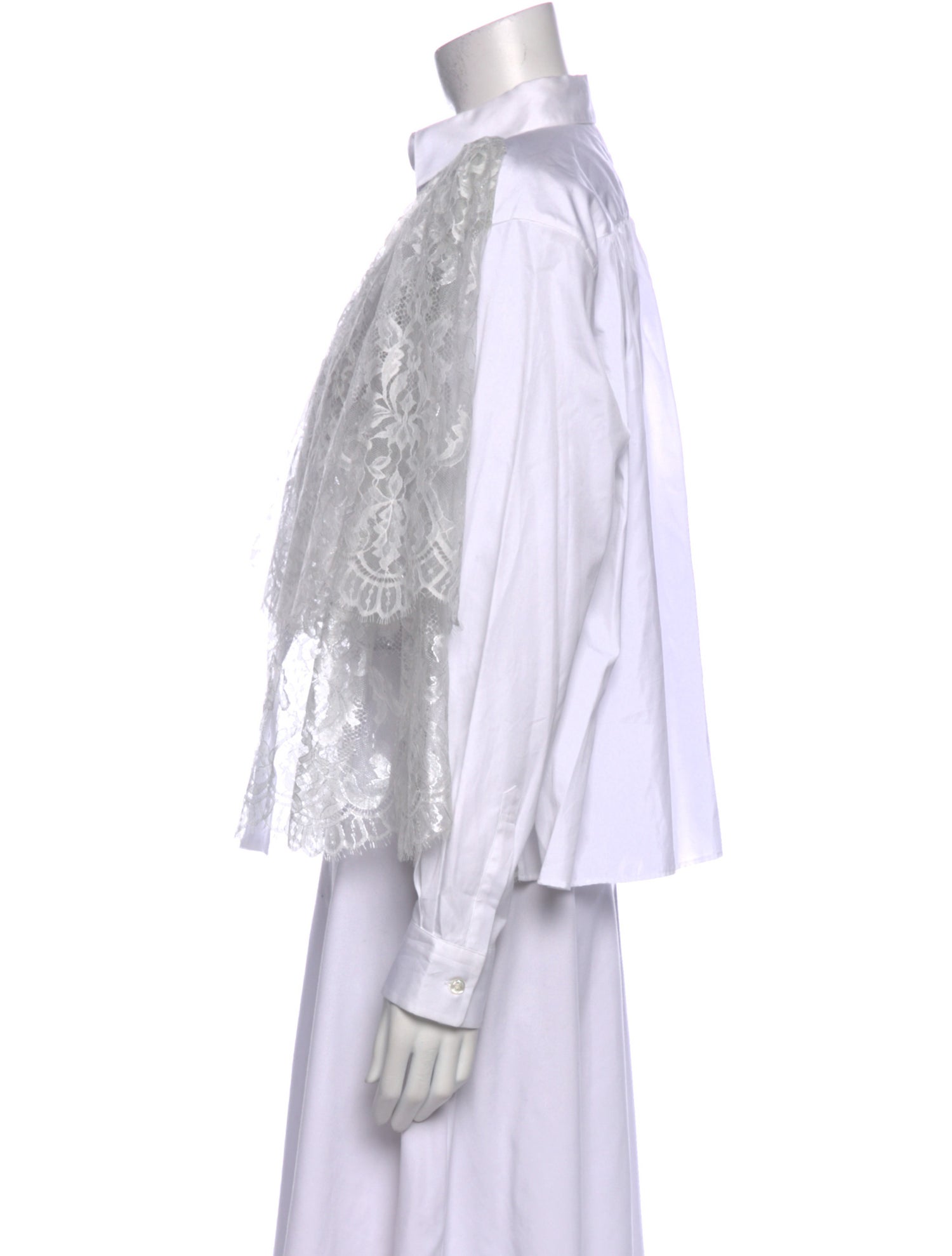 Comme des Garçons Noir Kei Ninomiya Lace Pattern Long Sleeve Button-Up Top