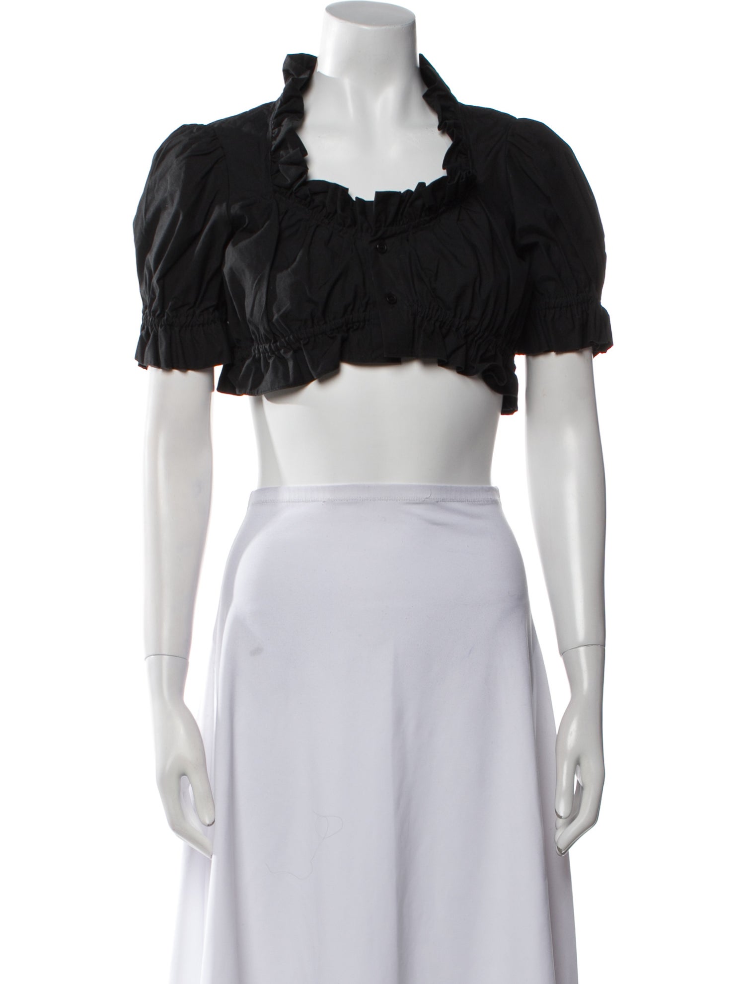 noir kei ninomiya Square Neckline Short Sleeve Crop Top