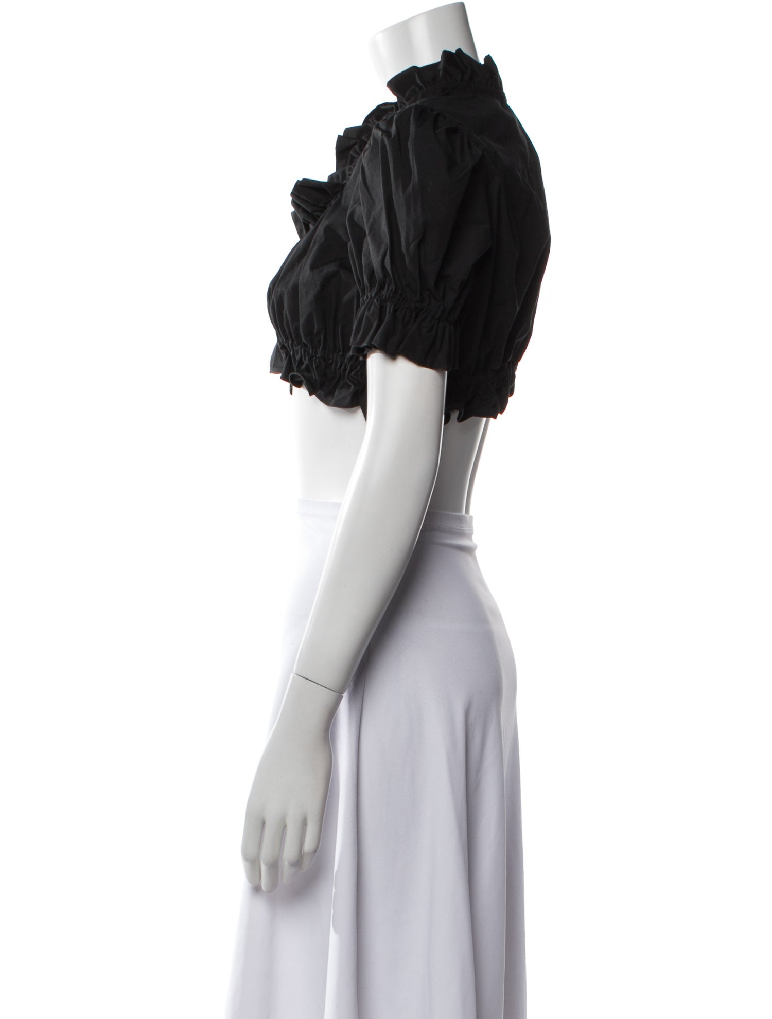noir kei ninomiya Square Neckline Short Sleeve Crop Top