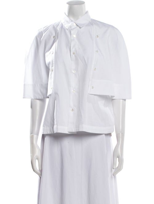 noir kei ninomiya Three-Quarter Sleeve Button-Up Top