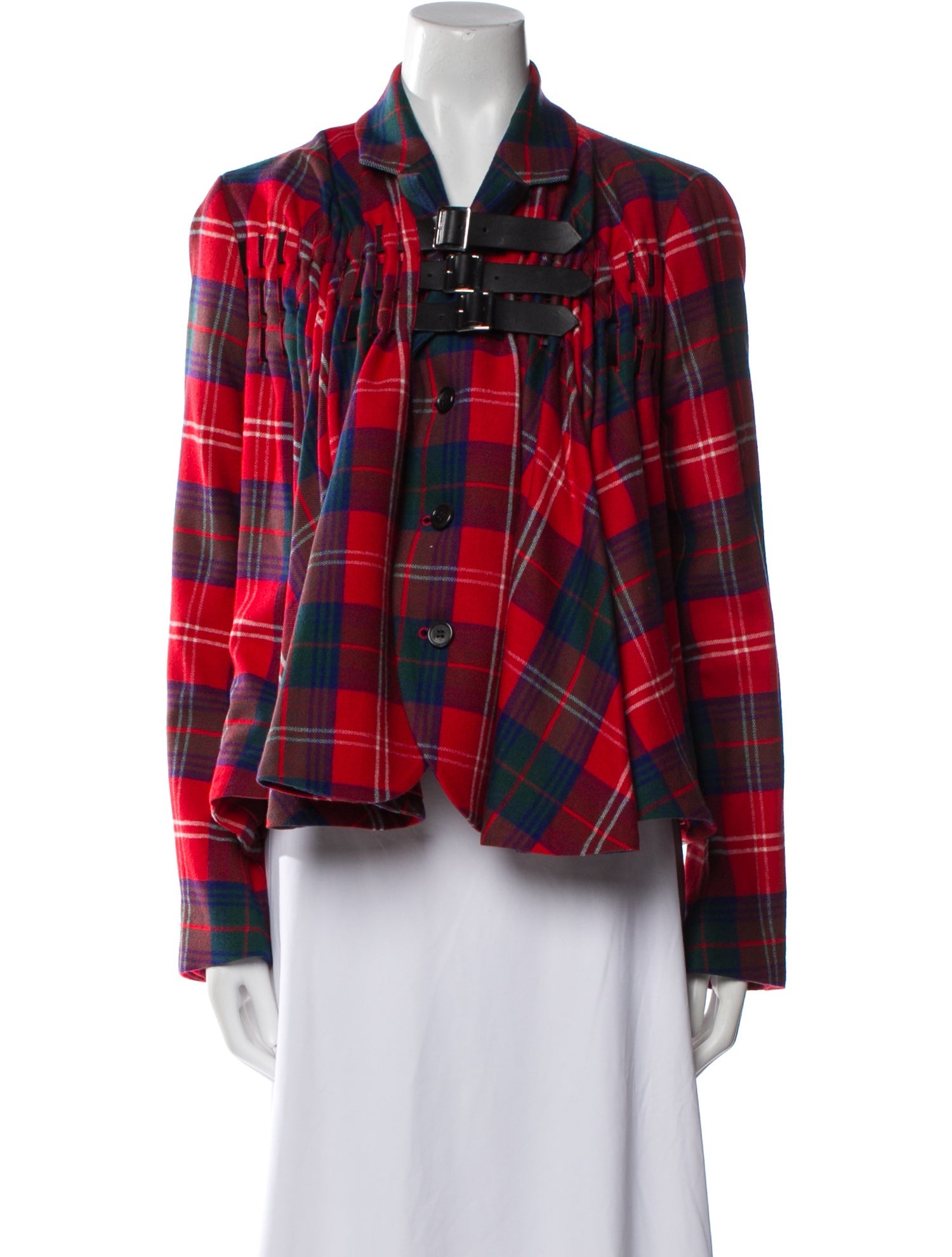 noir kei ninomiya Wool Plaid Print Blazer