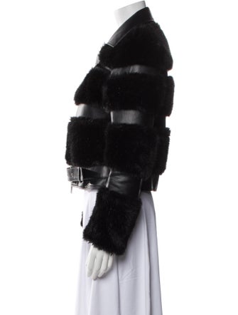 noir kei ninomiya Faux Leather Faux Fur Jacket