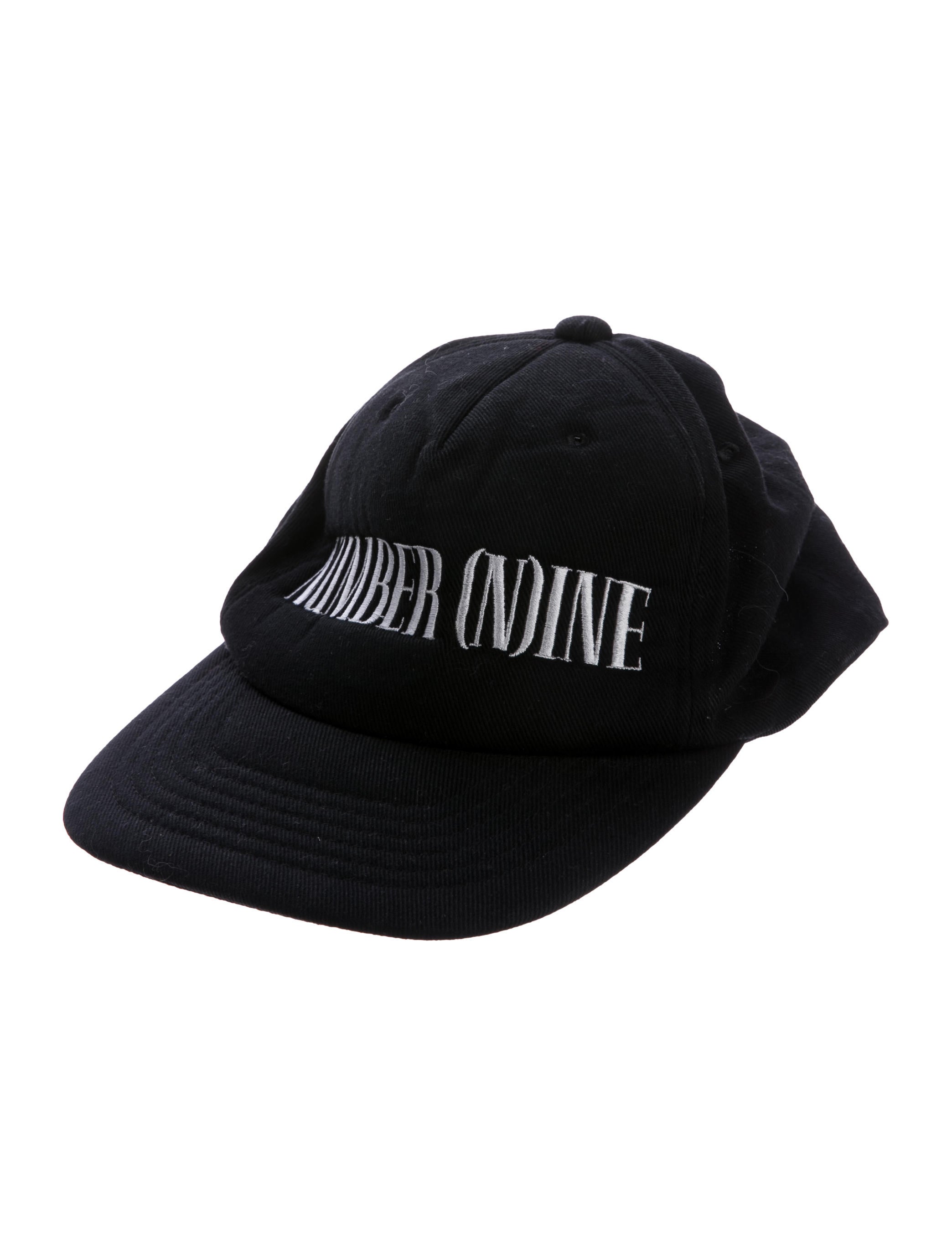 帽子 number (n)ine velour casauett Number (N)ine Logo-Embroidered Snapback Hat - Black Hats