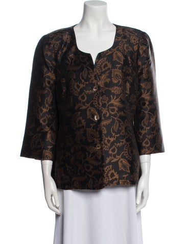 Nina Mclemore Jackets Silk Printed Jacket XL
