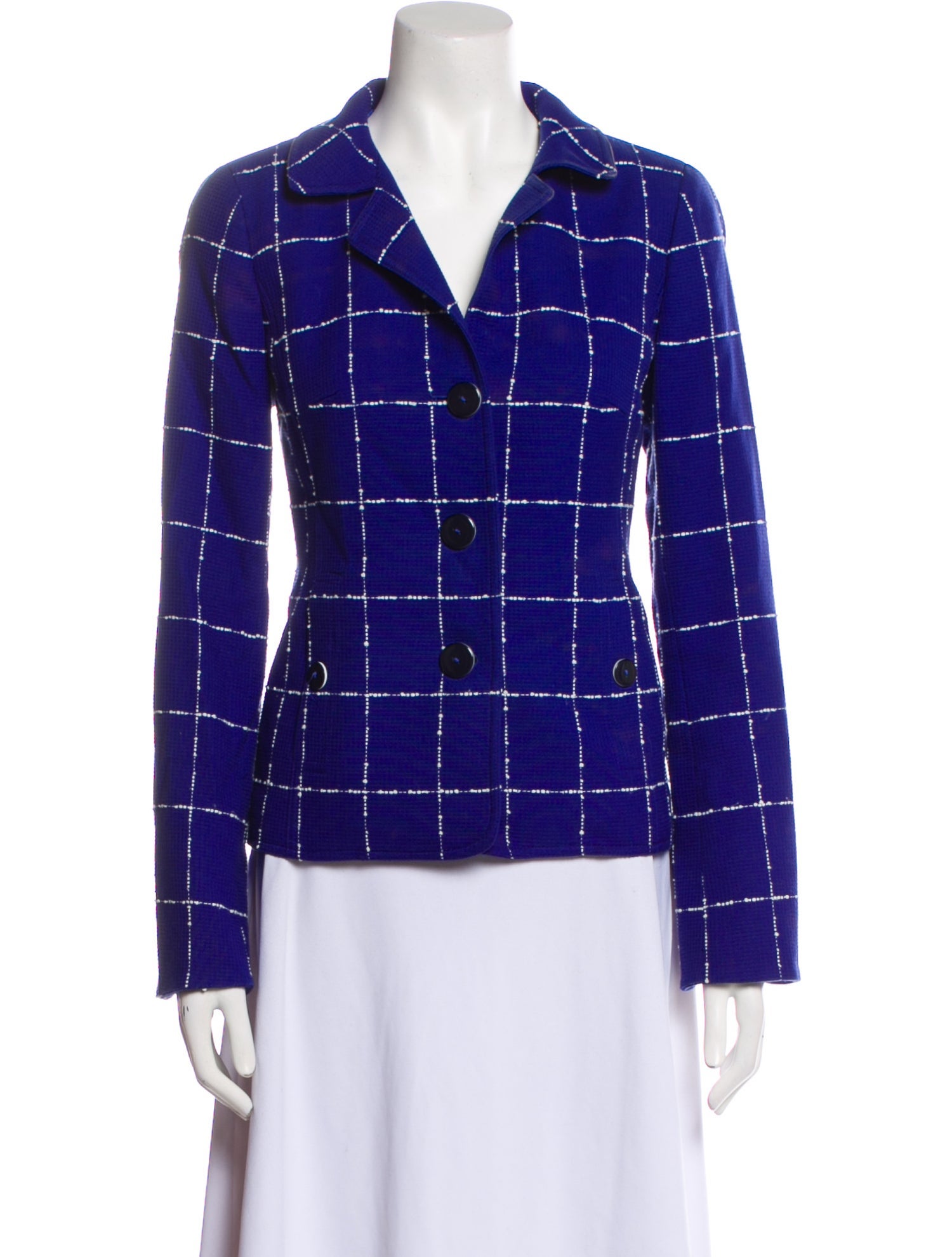 Nina Mclemore Plaid Print Blazer