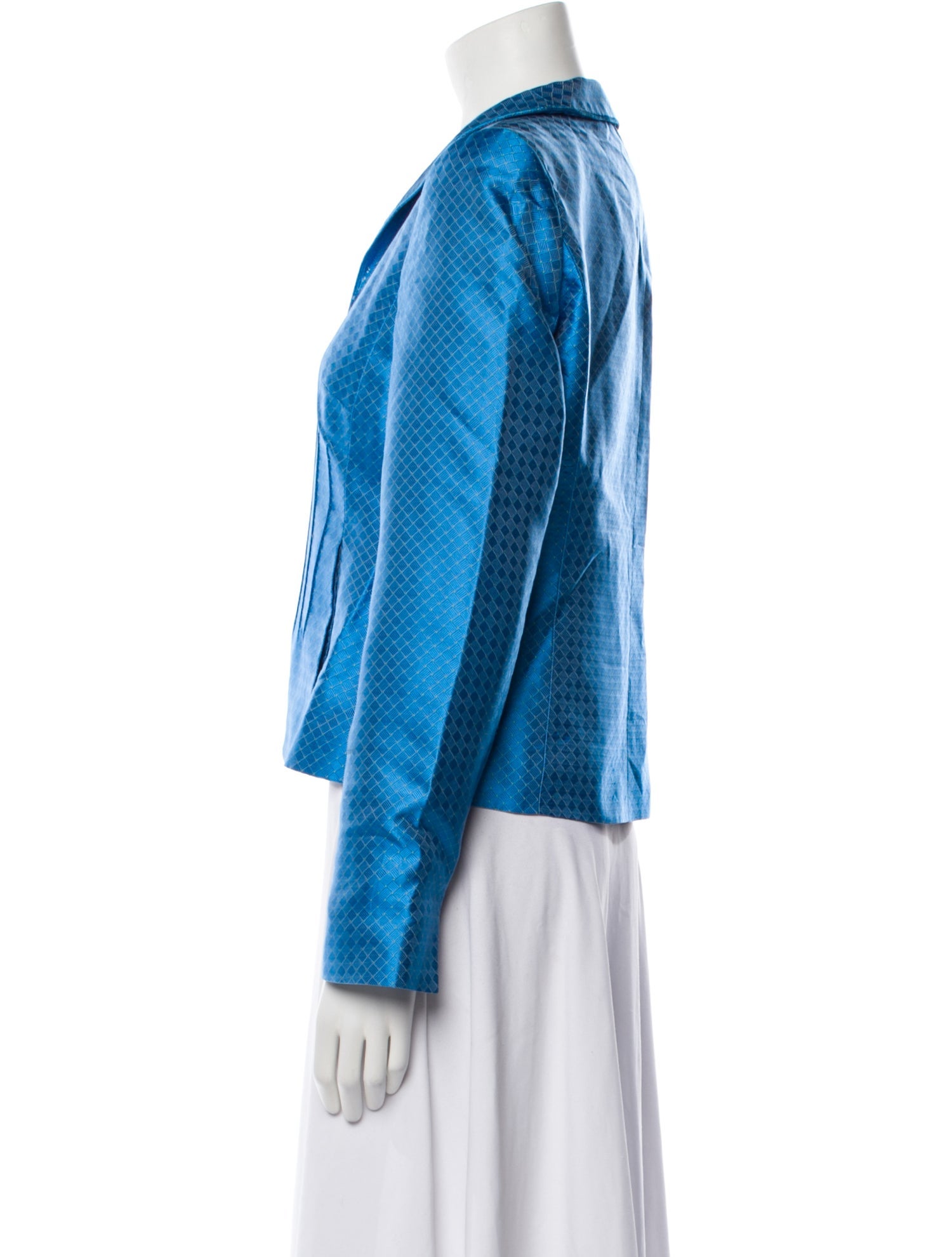 Nina Mclemore Silk Tweed Pattern Blazer