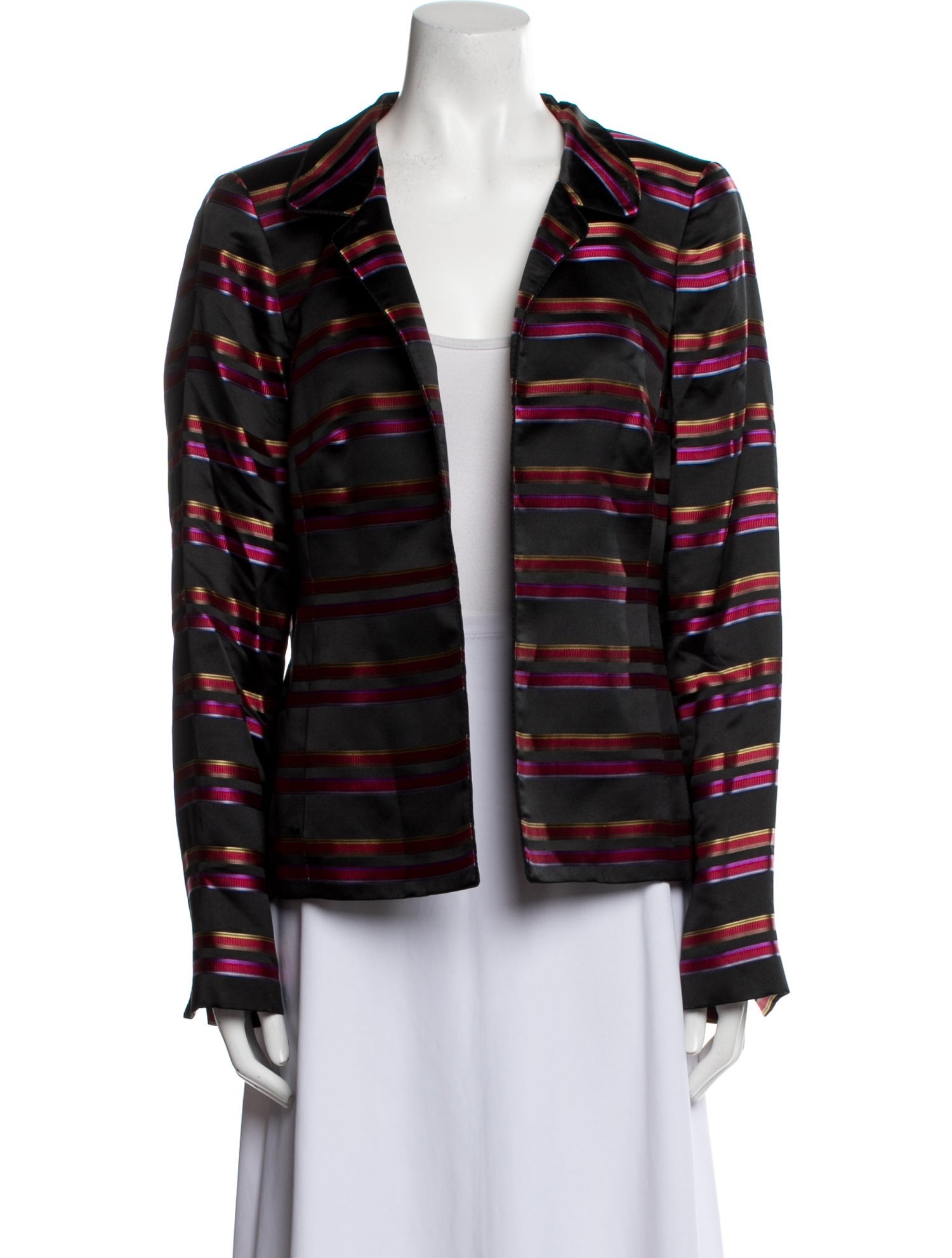 Nina Mclemore Silk Striped Blazer