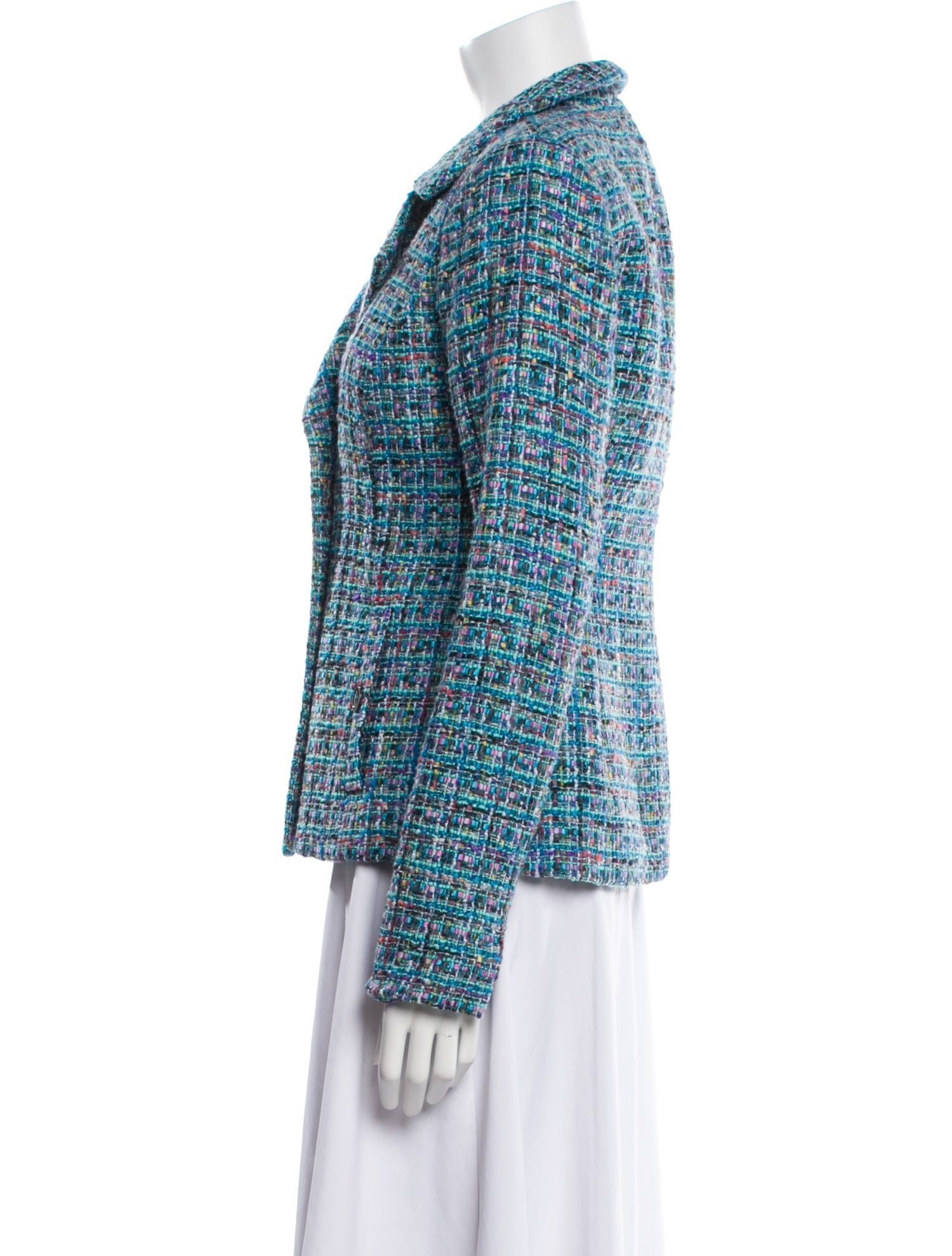 Nina Mclemore Tweed Pattern Blazer