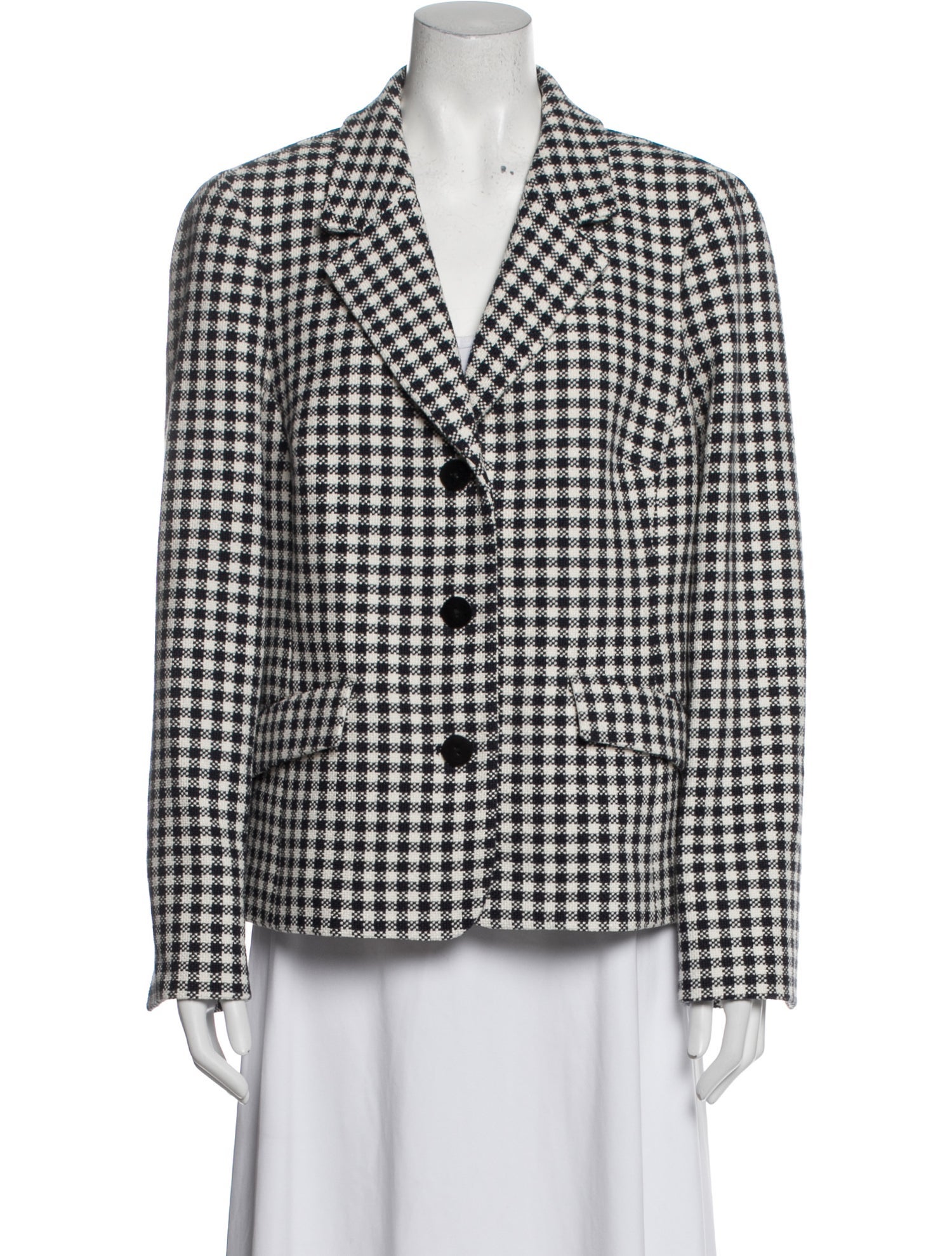Nina Mclemore Plaid Print Blazer