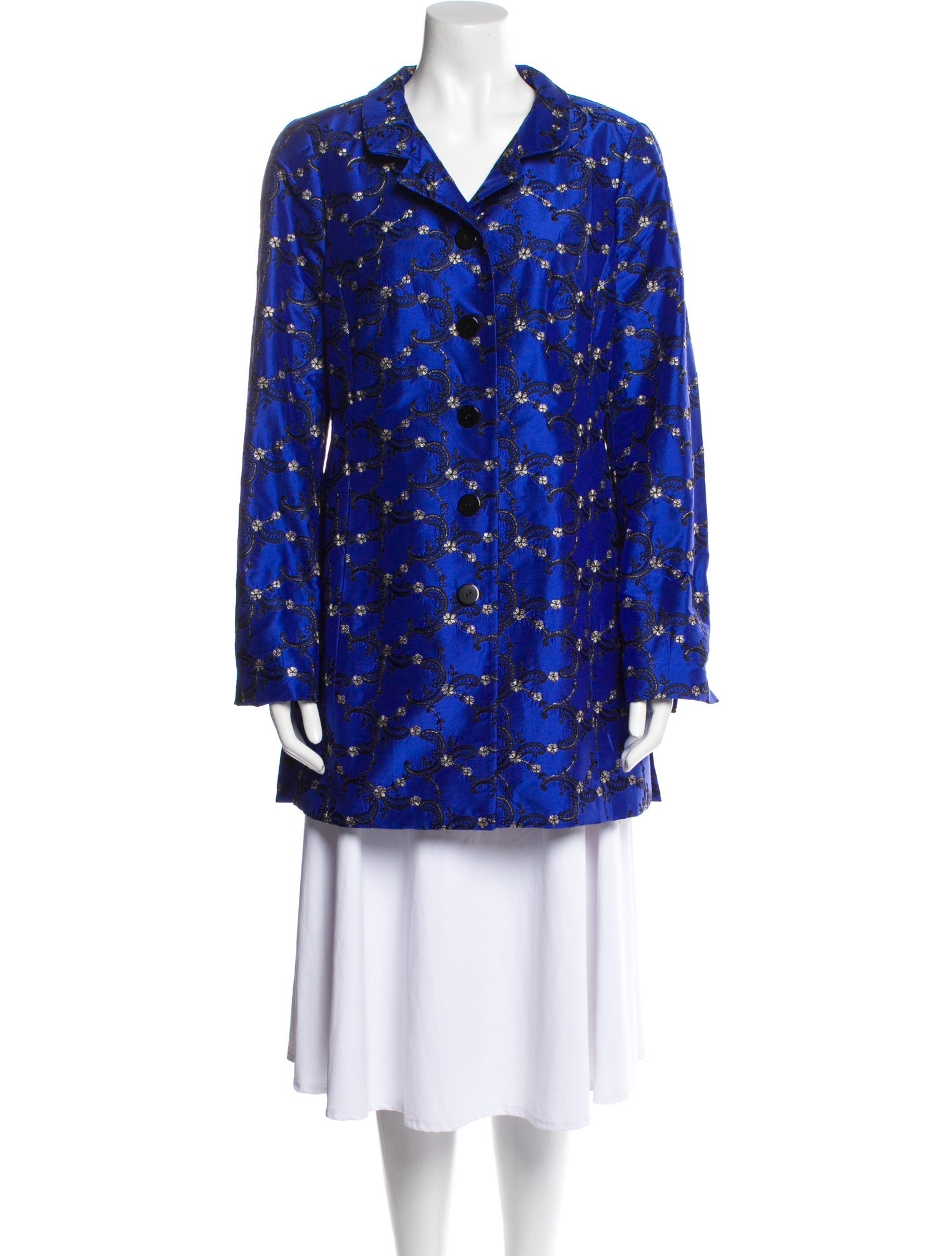 Nina Mclemore Silk Floral Print Jacket