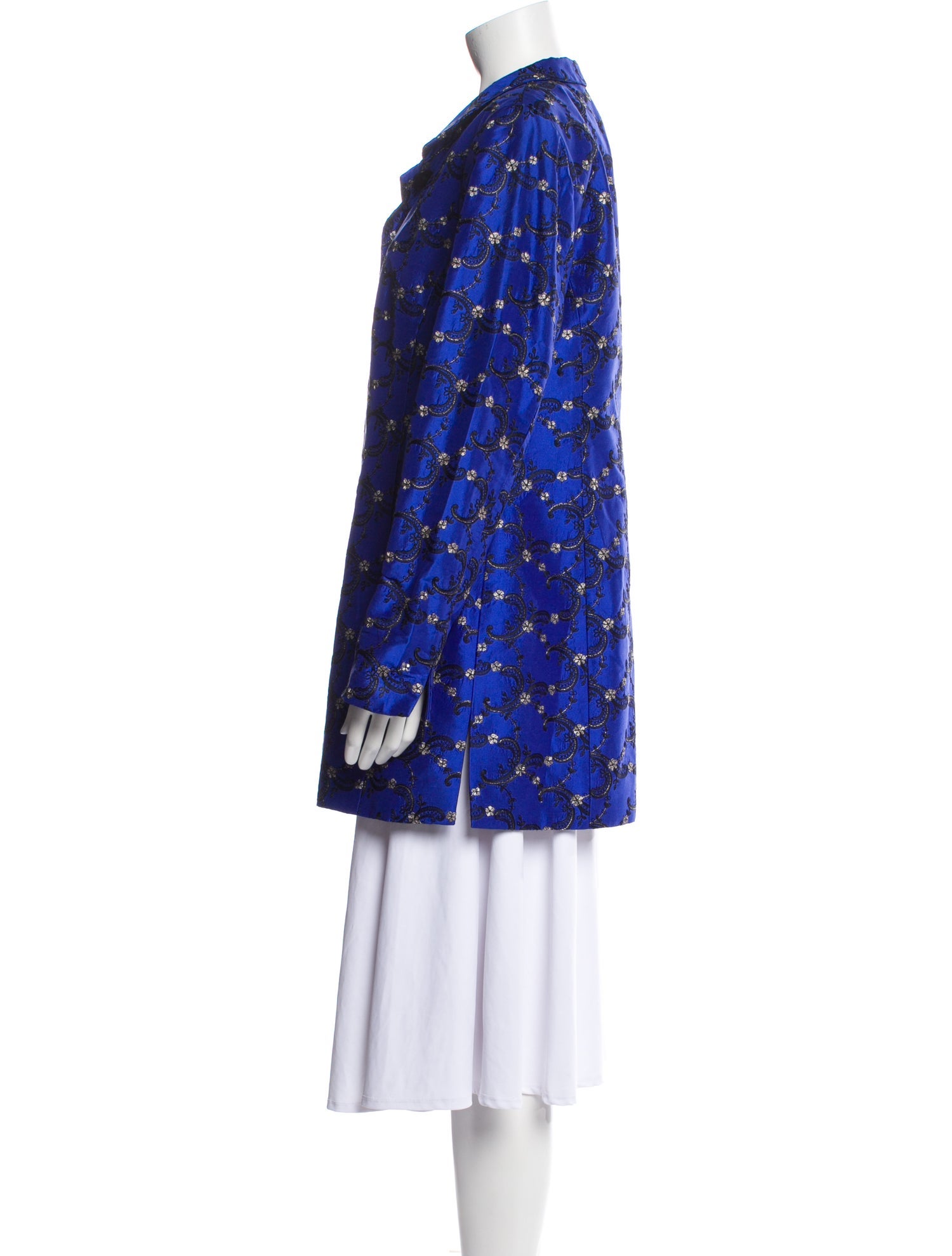 Nina Mclemore Silk Floral Print Jacket