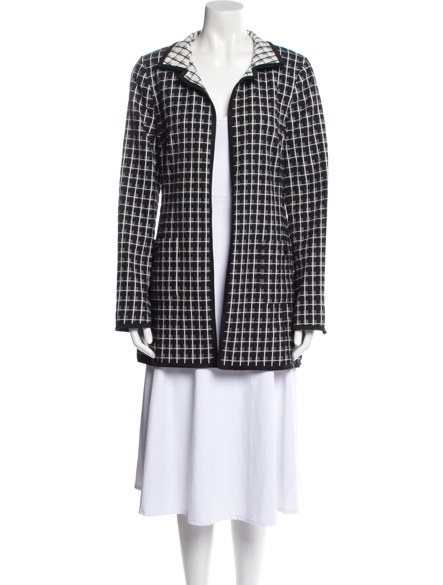 Nina Mclemore Plaid Print Evening Jacket