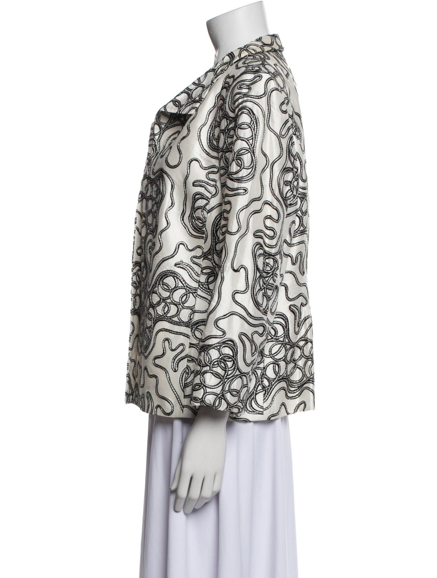 Nina Mclemore Silk Printed Blazer