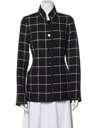Nina Mclemore Plaid Print Blazer