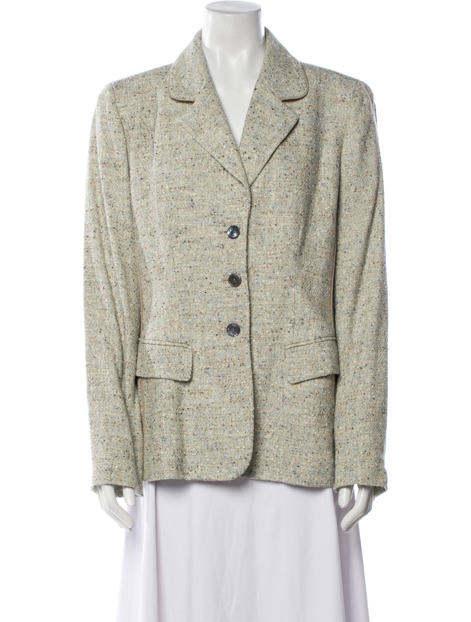 Nina Mclemore Tweed Pattern Blazer
