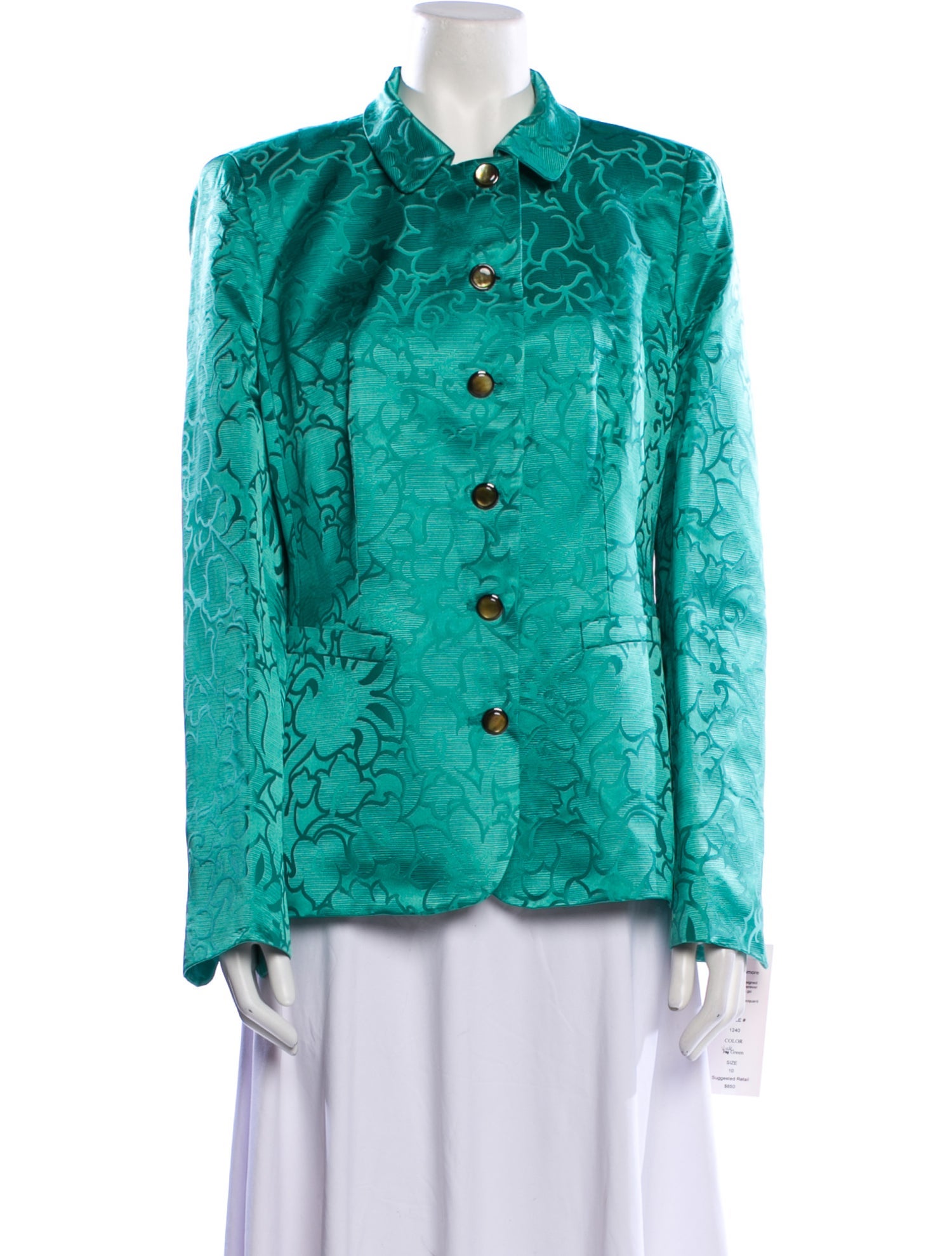 Nina Mclemore Silk Printed Evening Jacket