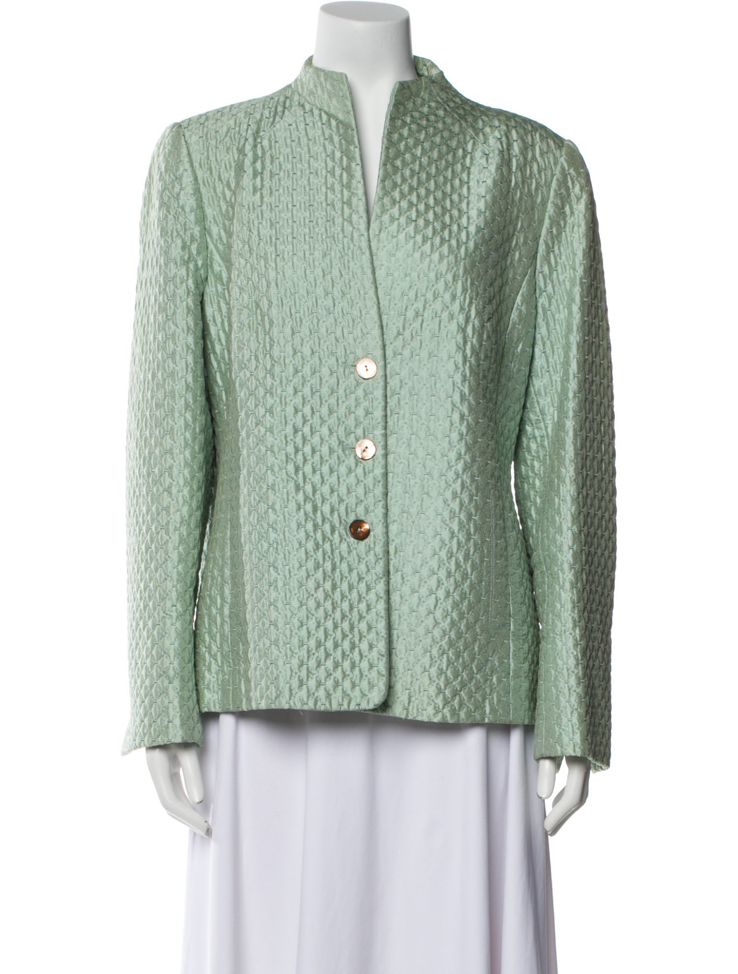 Nina Mclemore Silk Tweed Pattern Jacket