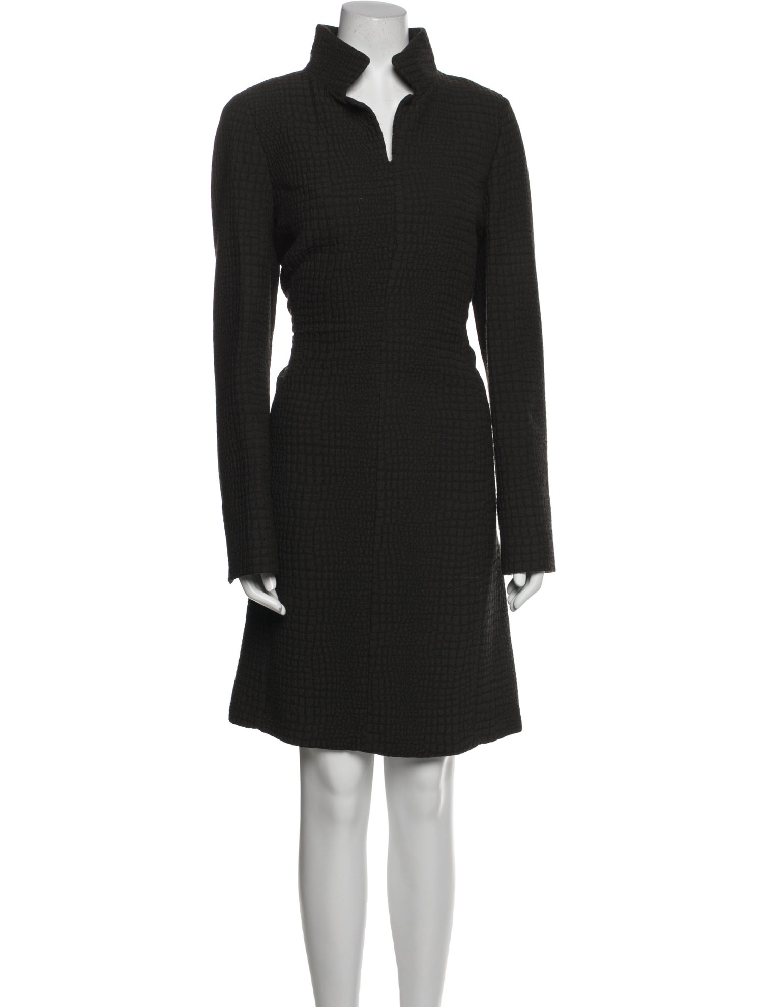 Nina Mclemore Turtleneck Knee-Length Dress