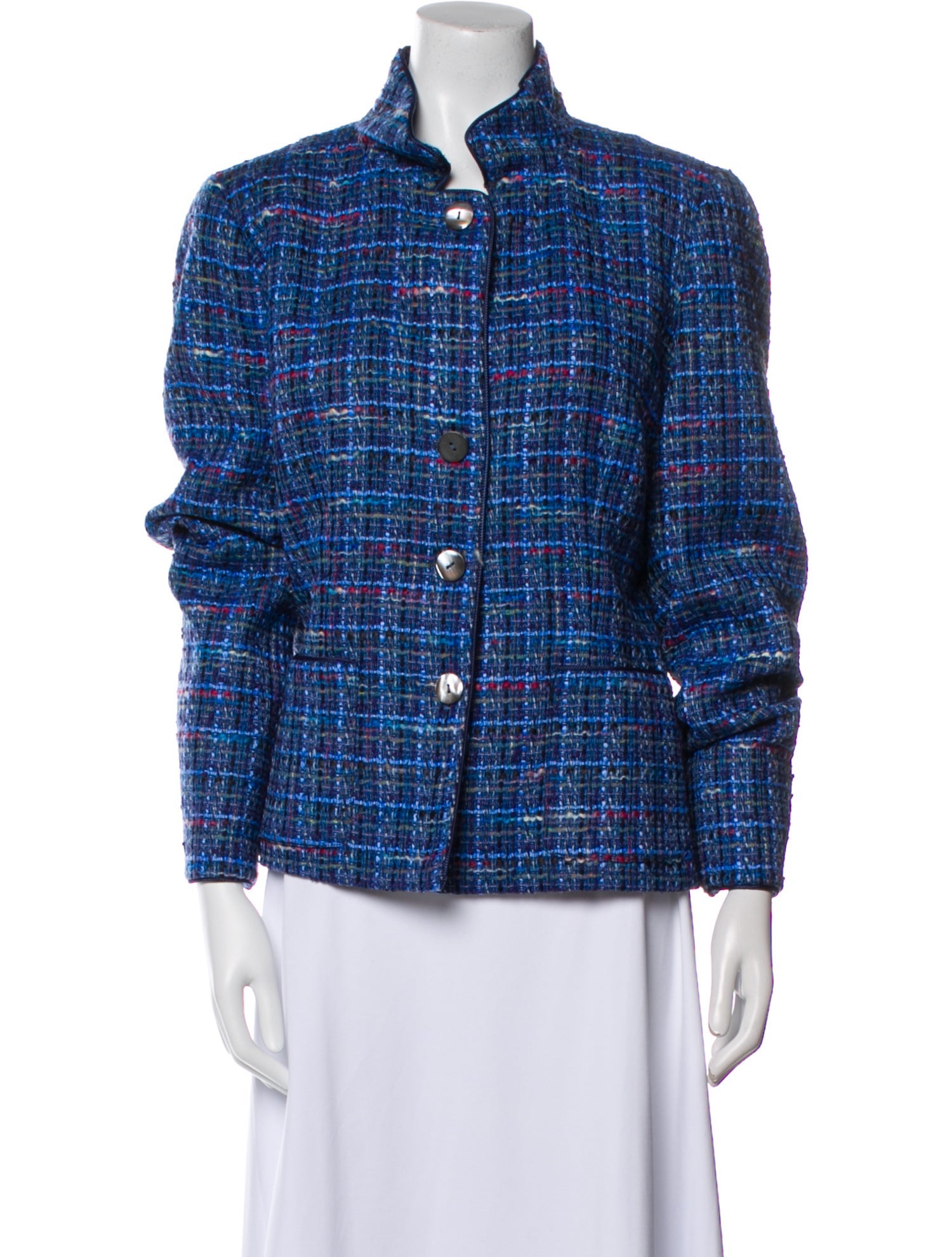 Nina Mclemore Virgin Wool Tweed Pattern Jacket