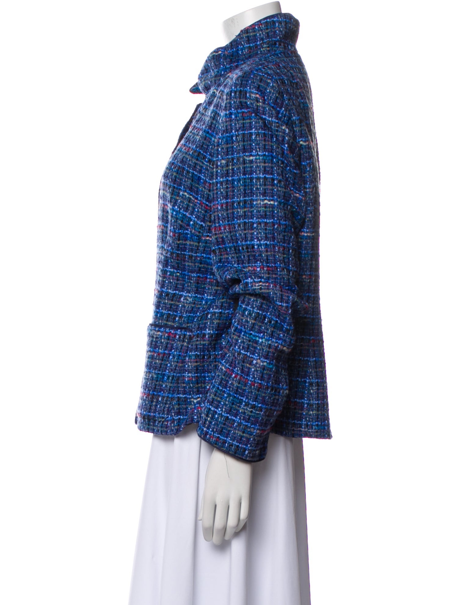 Nina Mclemore Virgin Wool Tweed Pattern Jacket