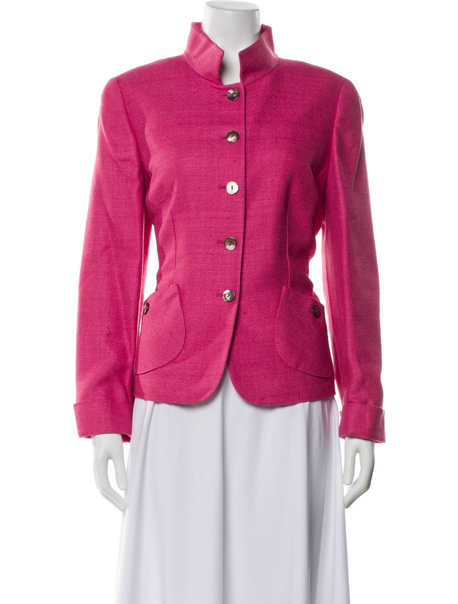 Nina Mclemore Silk Tweed Pattern Evening Jacket