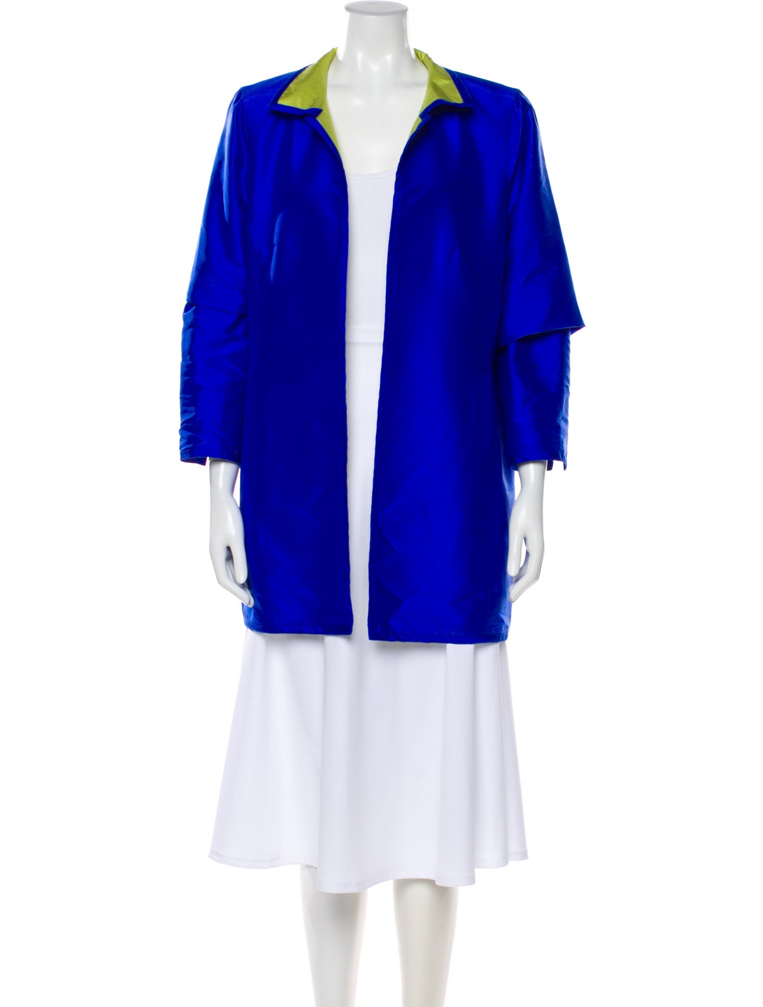 Nina Mclemore Silk Colorblock Pattern Jacket