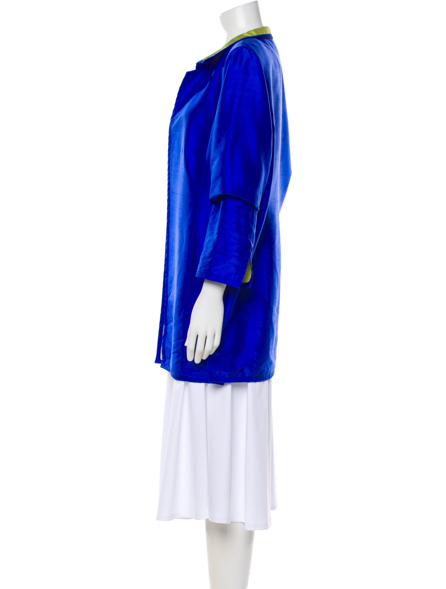 Nina Mclemore Silk Colorblock Pattern Jacket