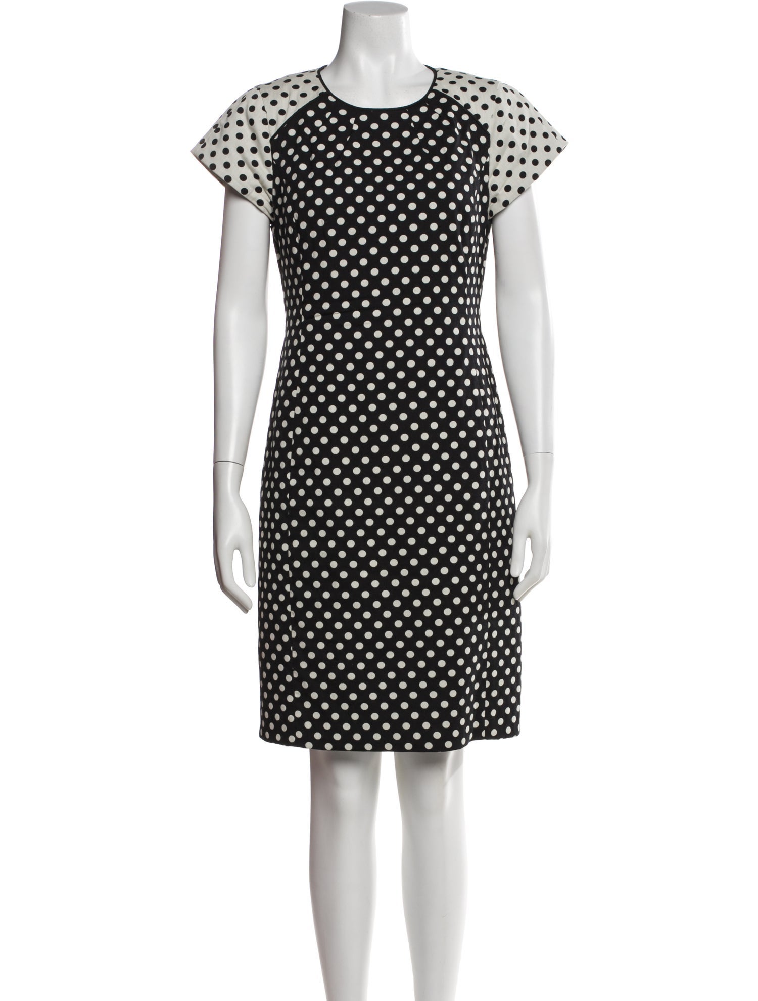 Nina Mclemore Polka Dot Print Knee-Length Dress