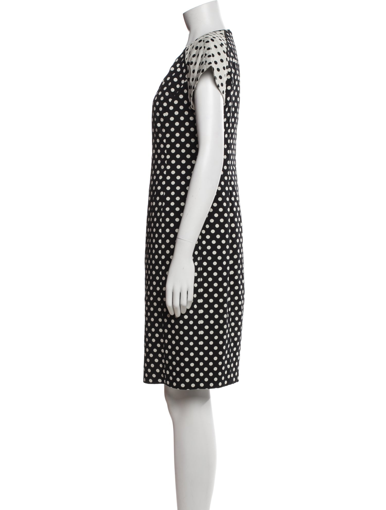 Nina Mclemore Polka Dot Print Knee-Length Dress