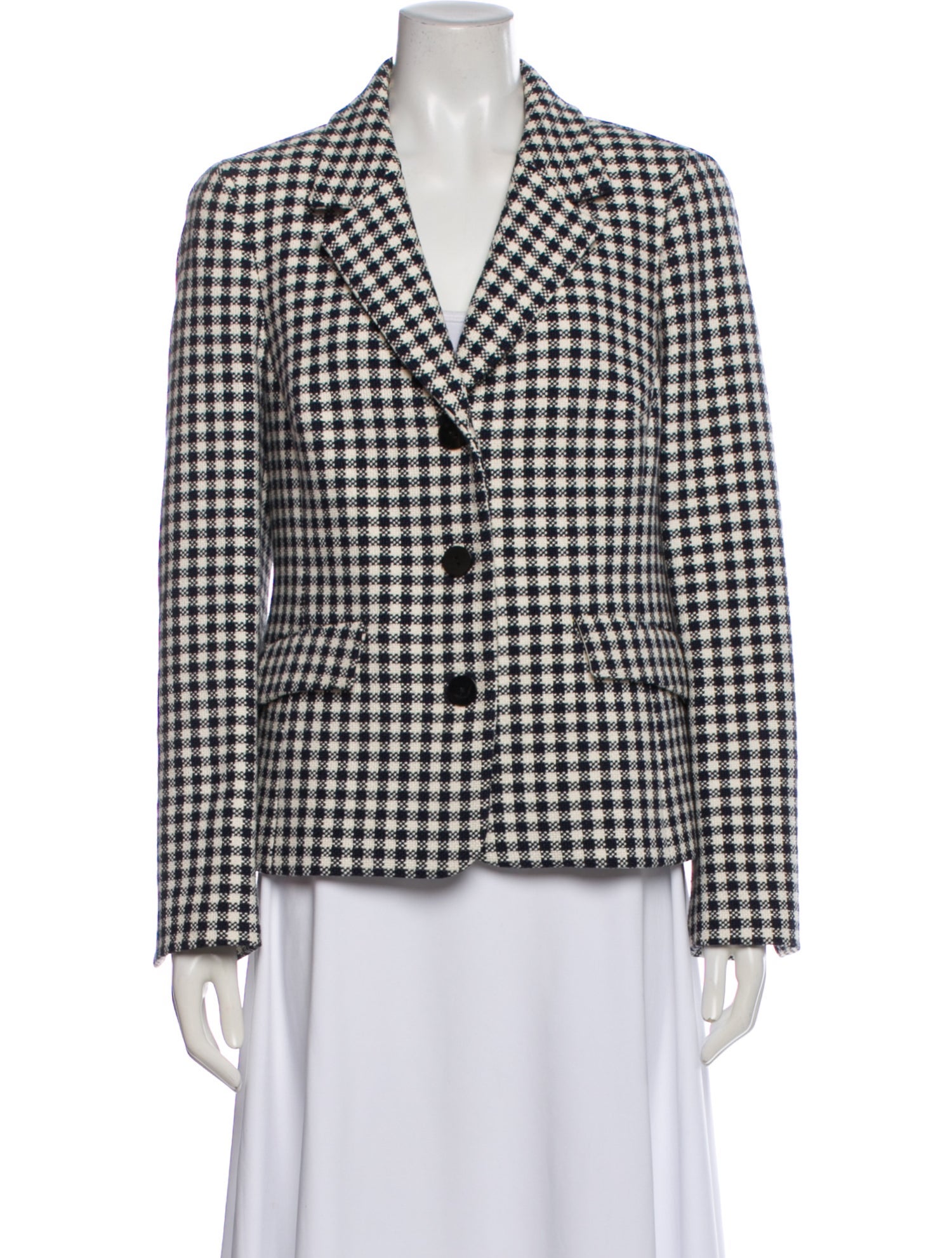 Nina Mclemore Plaid Print Blazer