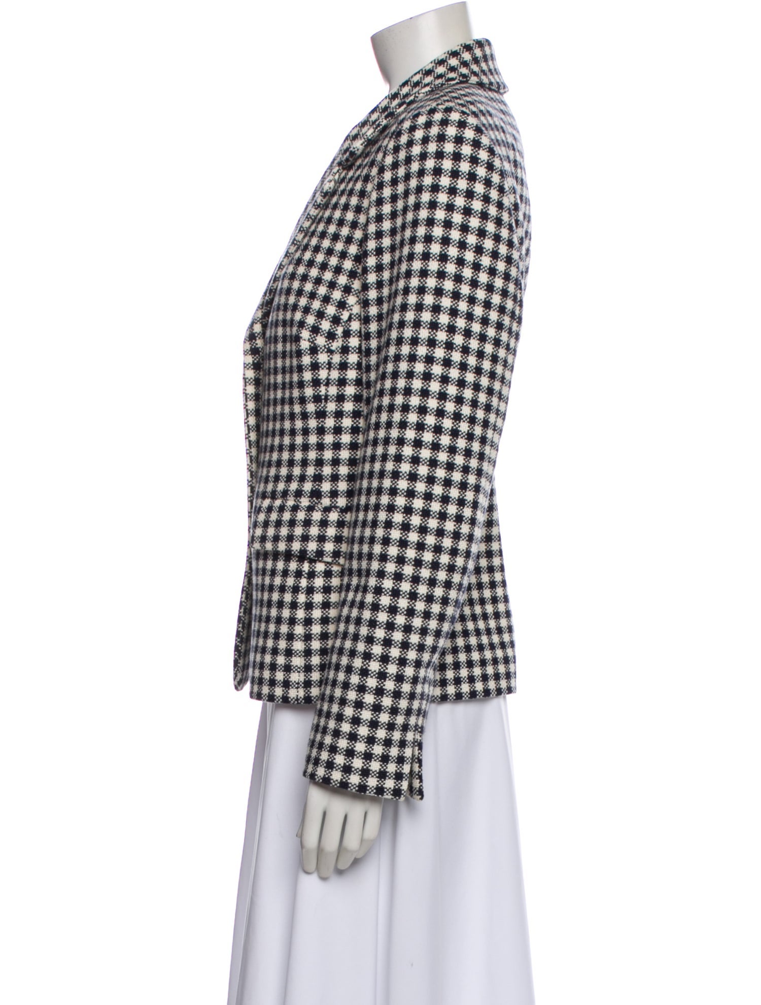 Nina Mclemore Plaid Print Blazer