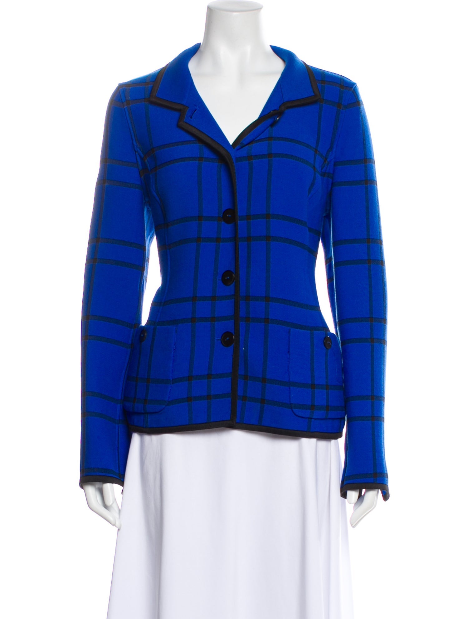 Nina Mclemore Plaid Print Blazer