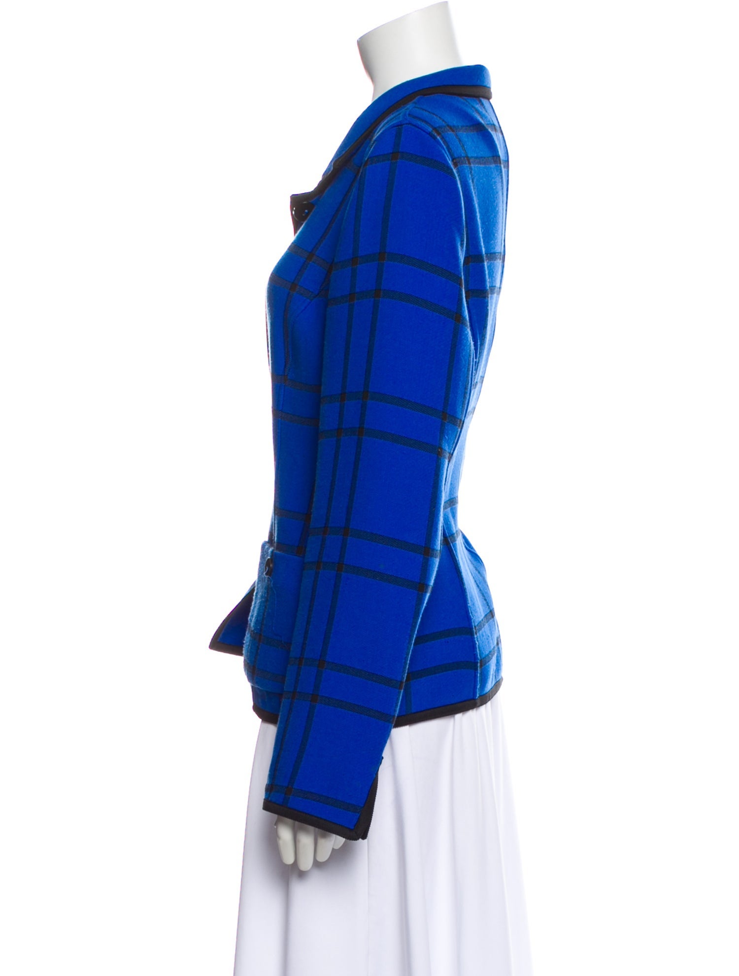 Nina Mclemore Plaid Print Blazer