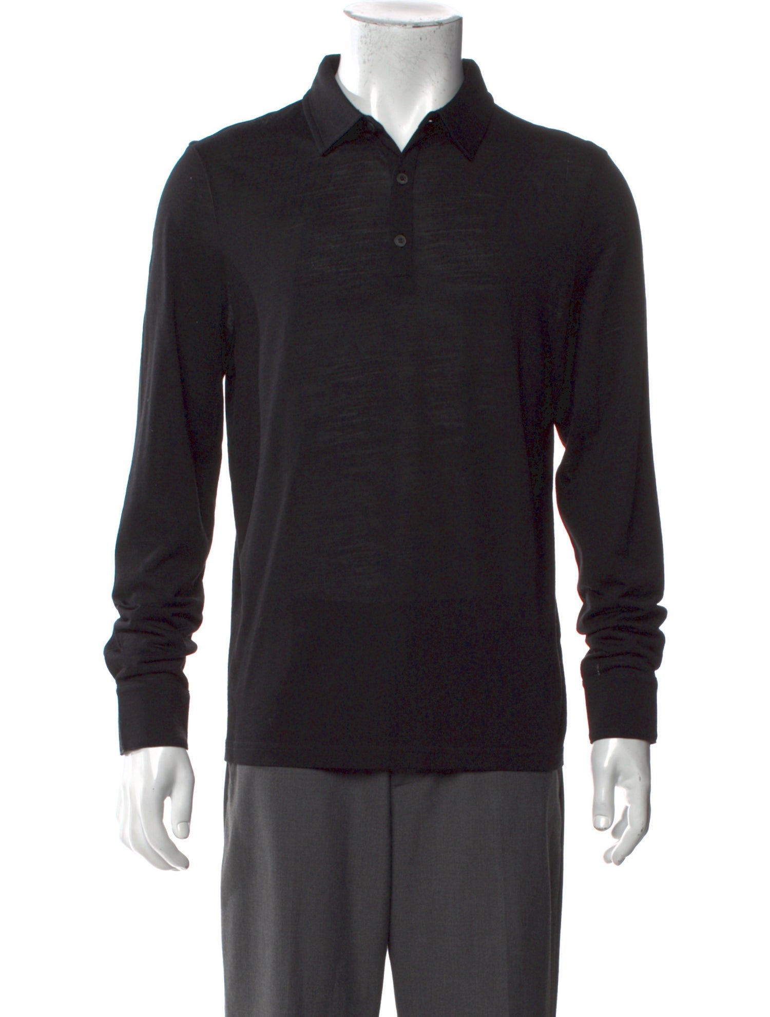 Naadam Collar Long Sleeve Polo Shirt