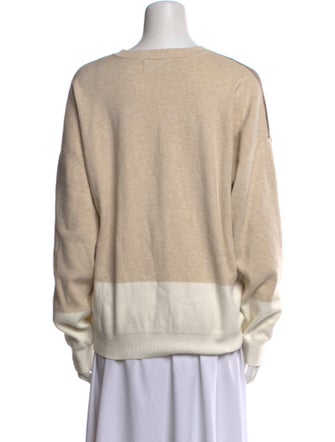 Naadam Colorblock Pattern Crew Neck Sweater