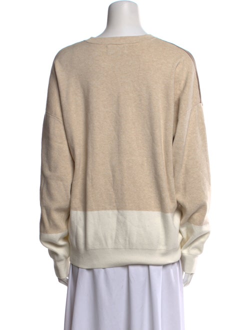 Naadam Colorblock Pattern Crew Neck Sweater