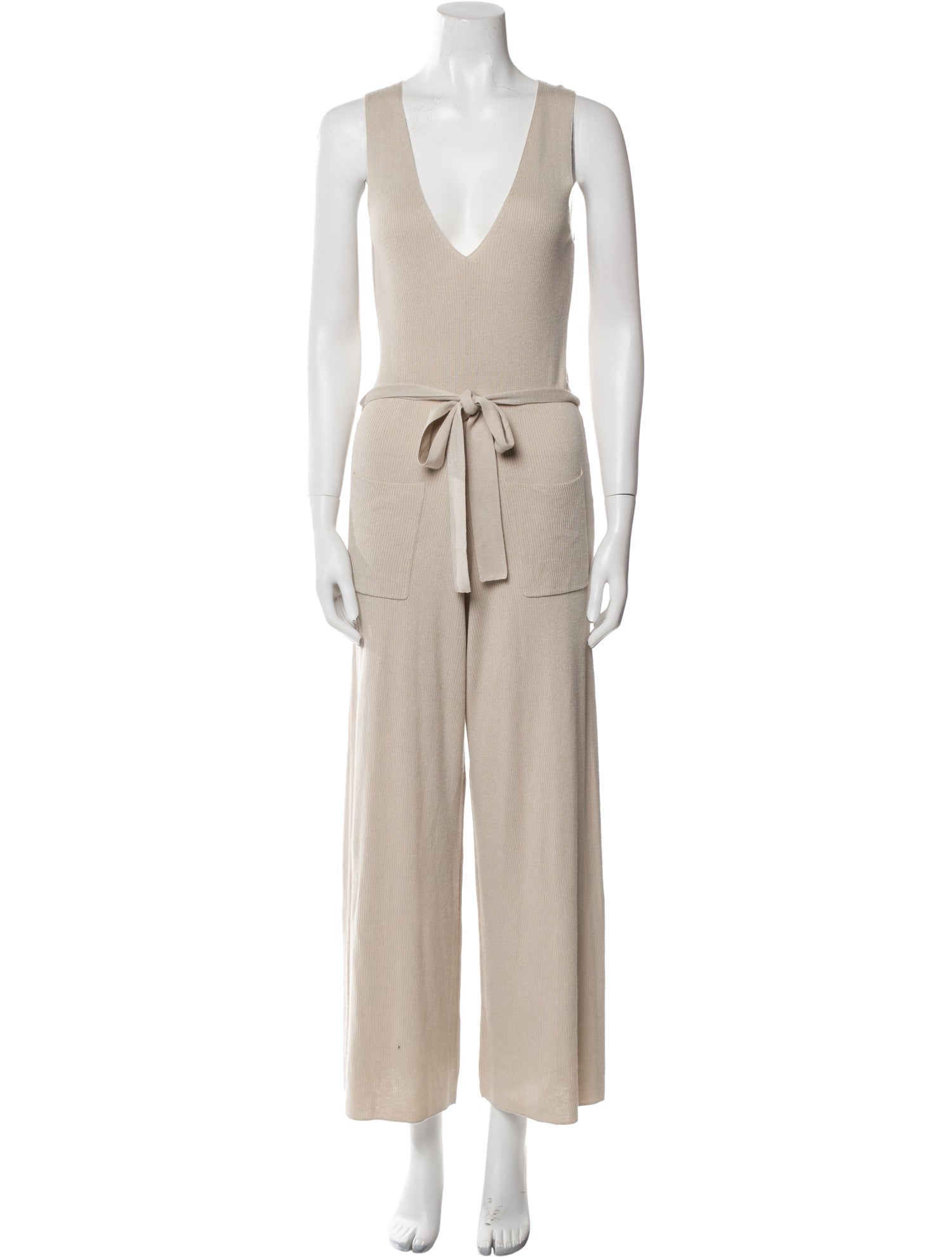 Naadam Silk Plunge Neckline Jumpsuit