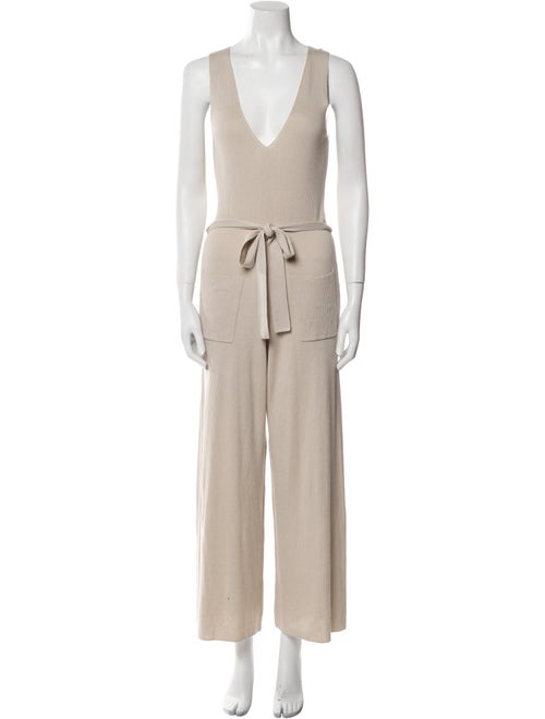 Naadam Silk Plunge Neckline Jumpsuit