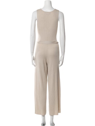 Naadam Silk Plunge Neckline Jumpsuit