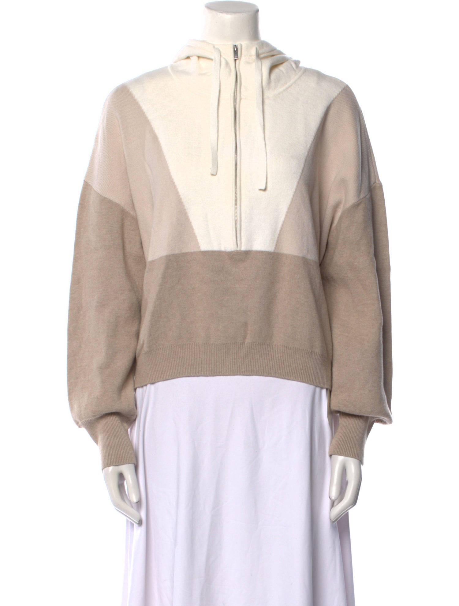 Naadam Colorblock Pattern Mock Neck Sweater