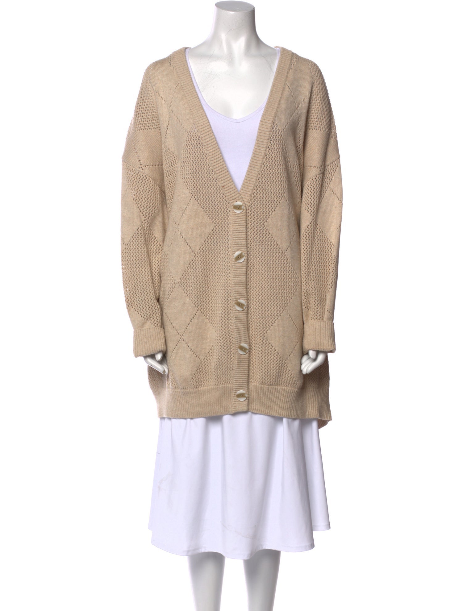 Naadam Plaid Print V-Neck Sweater