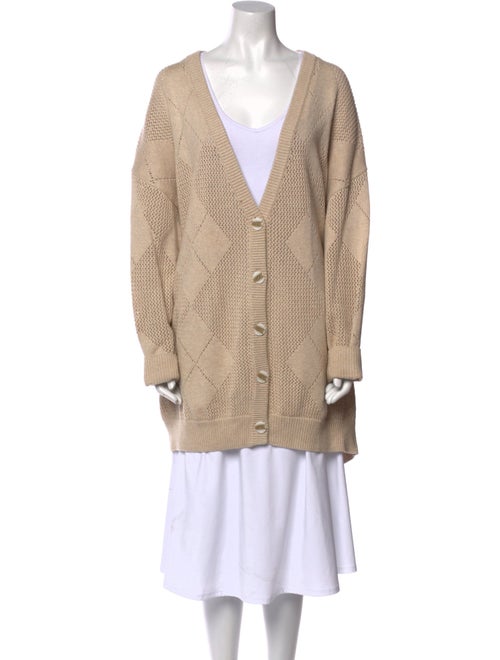 Naadam Plaid Print V-Neck Sweater