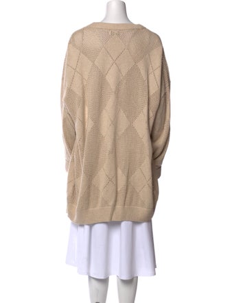 Naadam Plaid Print V-Neck Sweater