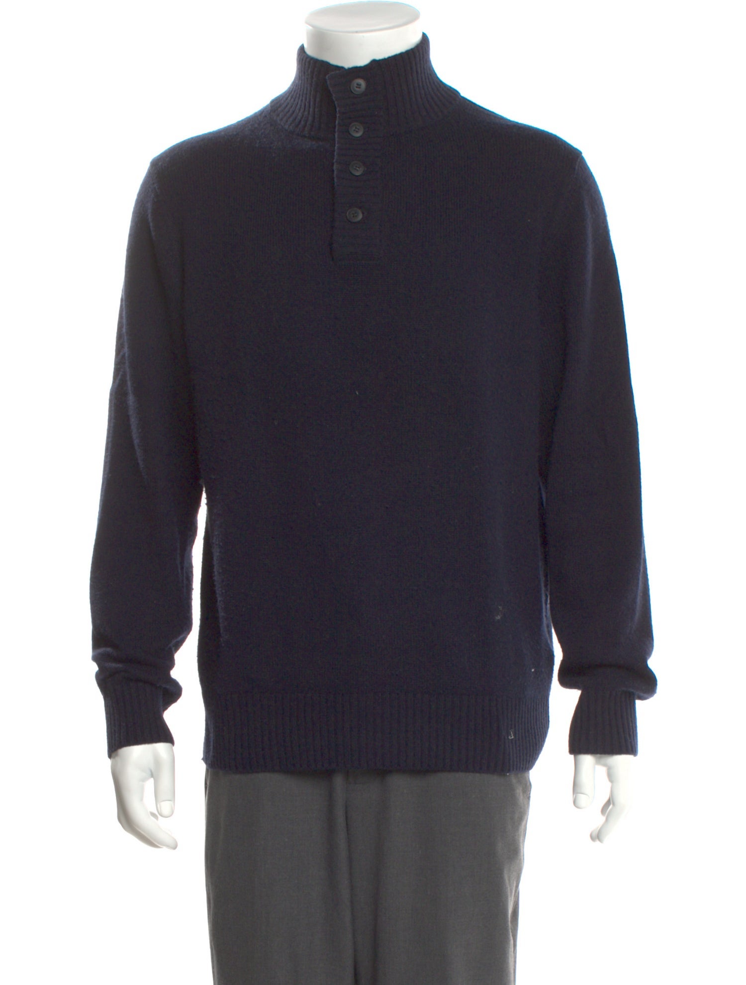 Naadam Wool Mock Neck Polo Sweater