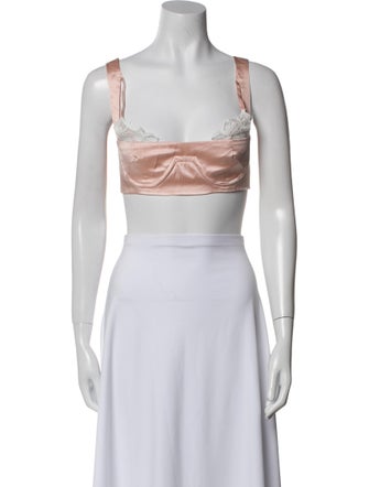 Neith Nyer Silk Square Neckline Crop Top