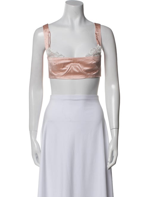 Neith Nyer Silk Square Neckline Crop Top