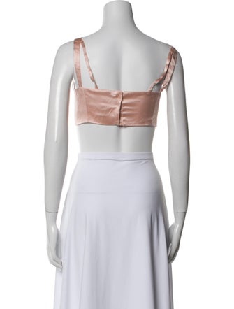 Neith Nyer Silk Square Neckline Crop Top