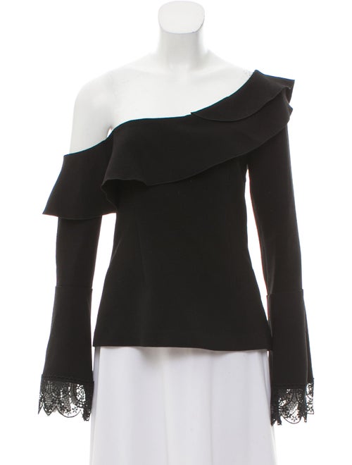N / Nicholas Off-The-Shoulder Ruffle Blouse Black