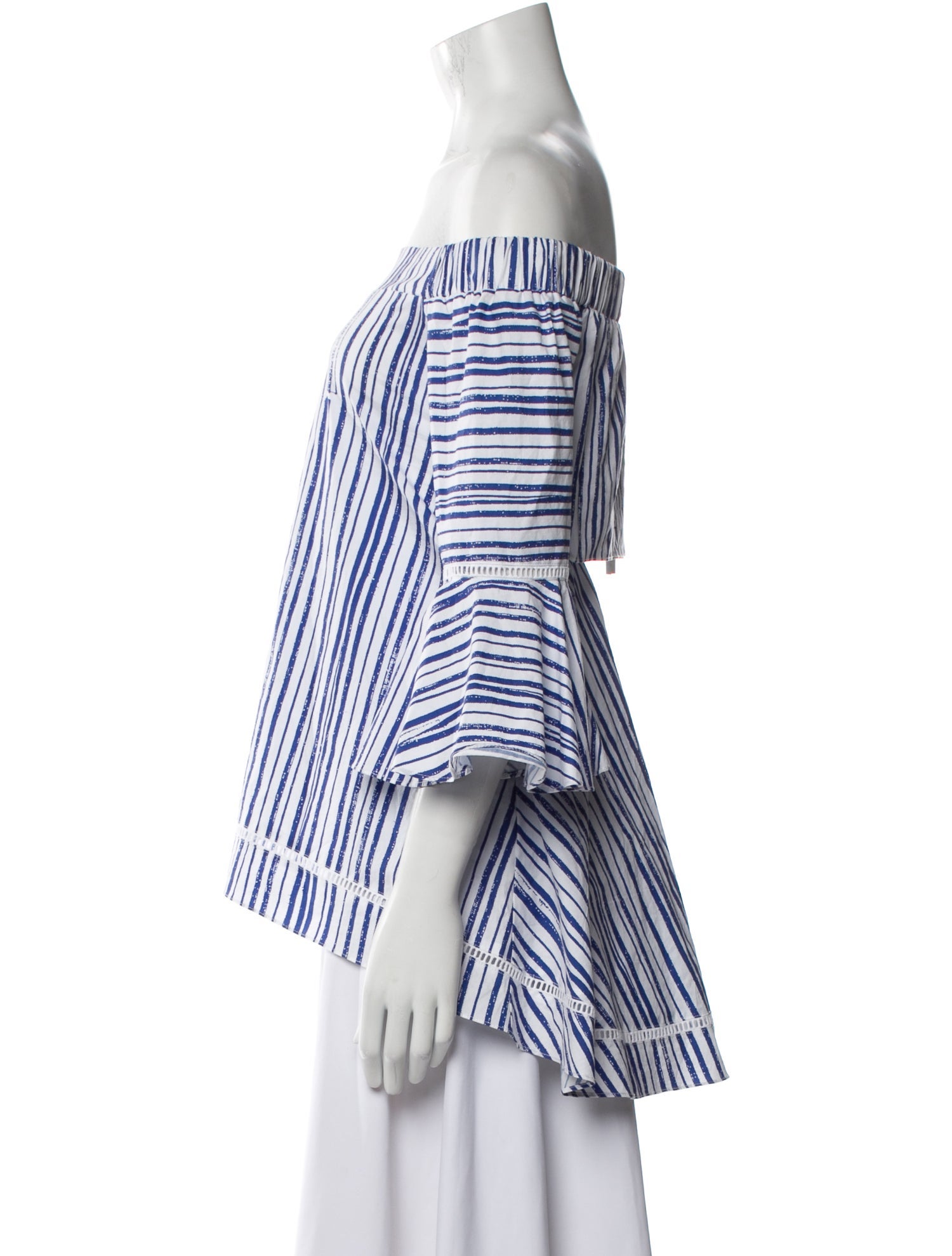 N / Nicholas Striped Off-The-Shoulder Blouse